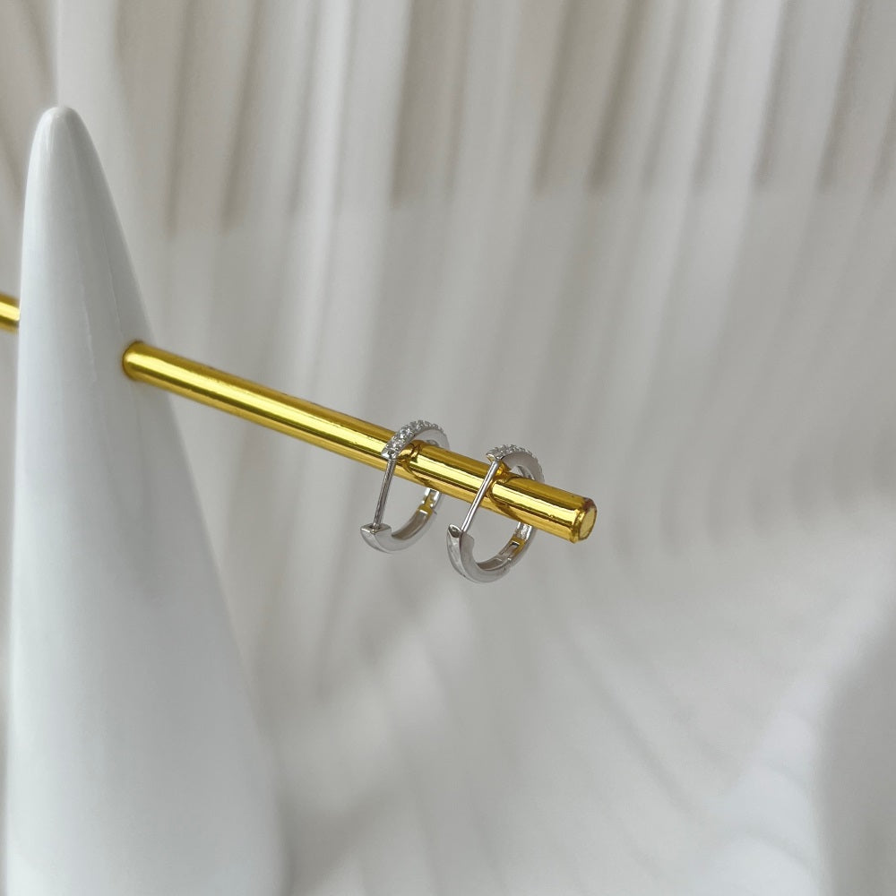 LoverGrL Small Crystal Hoop Earrings