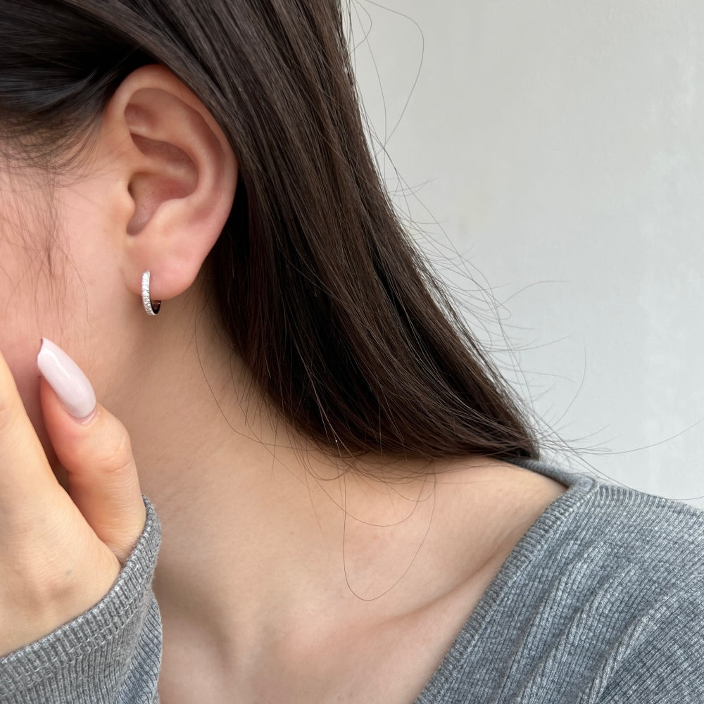 LoverGrL Small Crystal Hoop Earrings