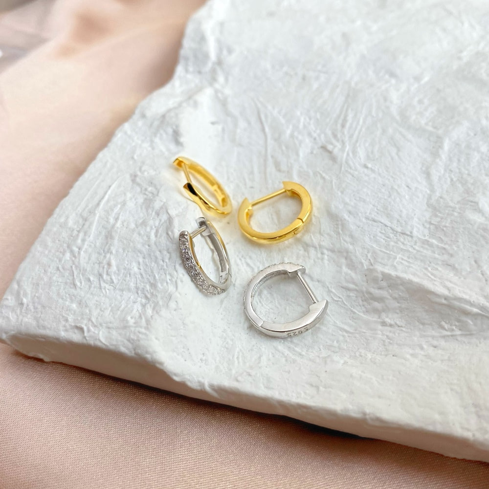 LoverGrL Small Crystal Hoop Earrings