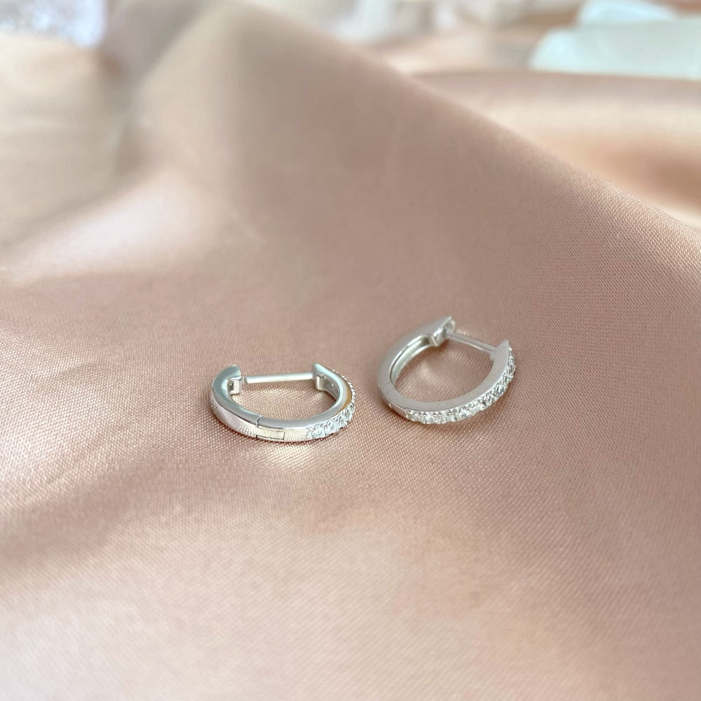 LoverGrL Small Crystal Hoop Earrings