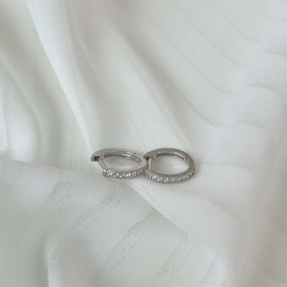 LoverGrL Small Crystal Hoop Earrings